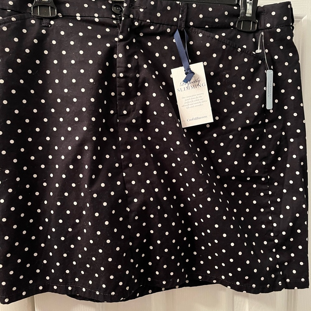 Croft & Barrow Black and White Mini A-Line Skirt